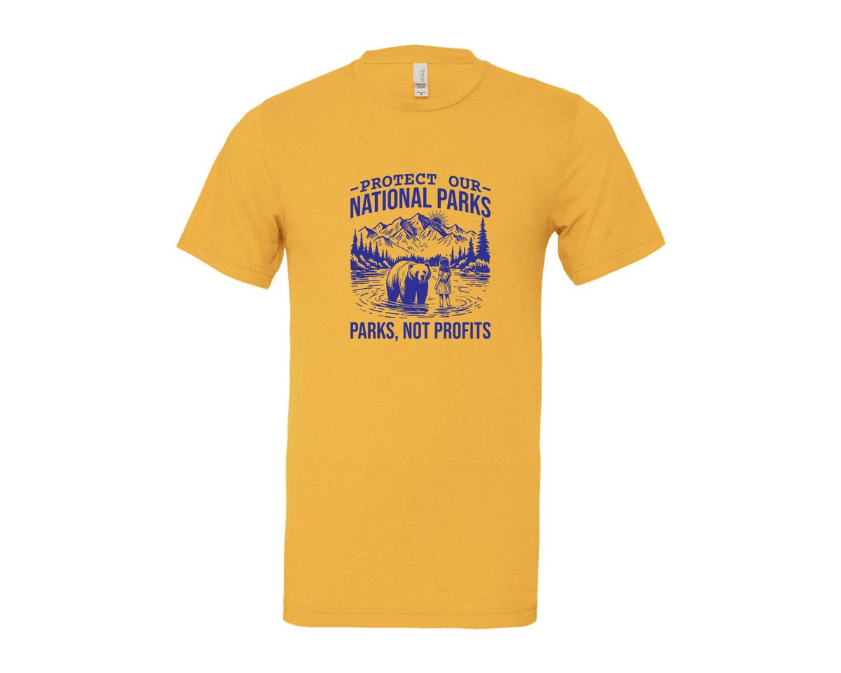 brand:Bella Canvas|color:Heather Yellow Gold|Protect Our National Parks Shirt Save Graphic T-Shirt