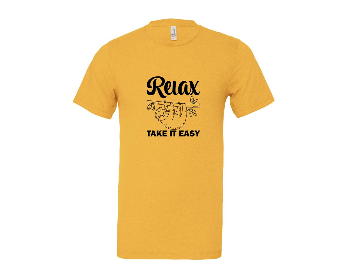 brand:Bella Canvas|color:Heather Yellow Gold|Relax Take It Easy T Shirt Graphic T-Shirt