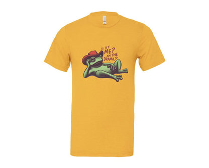brand:Bella Canvas|color:Heather Yellow Gold|Drama Frog Funny Cowboy Aesthetic Graphic T-Shirt