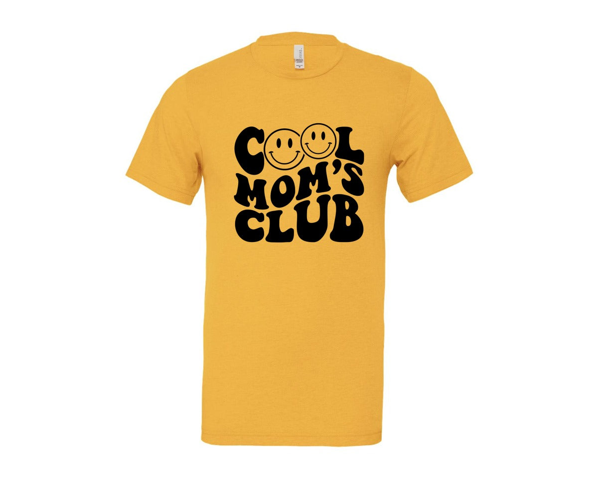 brand:Bella Canvas|color:Heather Yellow Gold|Cool Moms Club Wavy 2 Graphic T-Shirt