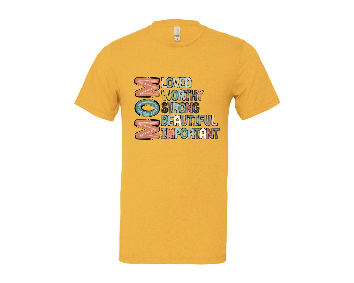 brand:Bella Canvas|color:Heather Yellow Gold|Mom Mothers Day Design Graphic T-Shirt
