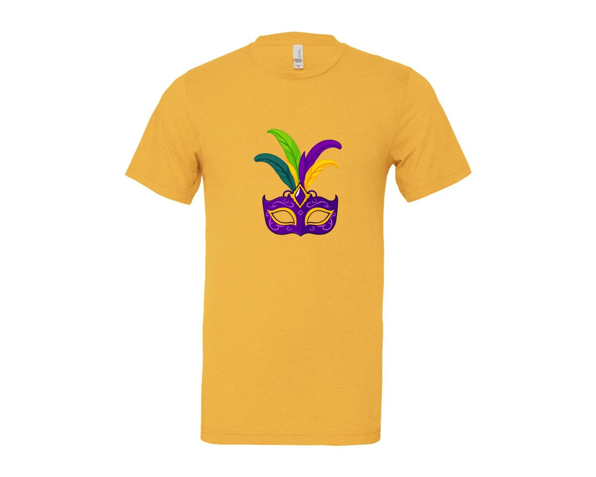 brand:Bella Canvas|color:Heather Yellow Gold|Mardi Gras Mask T Shirt Design 4 Graphic T-Shirt