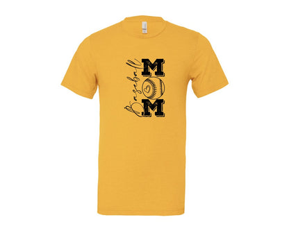 brand:Bella Canvas|color:Heather Yellow Gold|Baseball Mama 16 Graphic T-Shirt