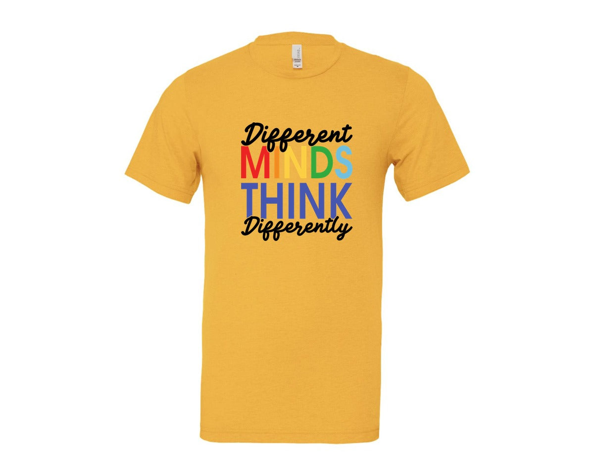 brand:Bella Canvas|color:Heather Yellow Gold|Different Minds Autism T Shirt Graphic T-Shirt