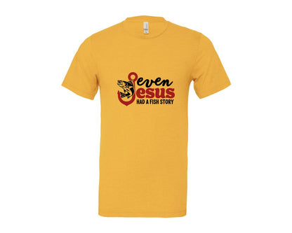 brand:Bella Canvas|color:Heather Yellow Gold|Even Jesus Had A Fish Story 3 Graphic T-Shirt