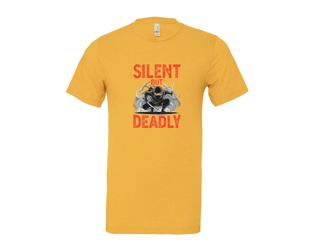 brand:Bella Canvas|color:Heather Yellow Gold|Silent But Deadly T Shirt Graphic T-Shirt