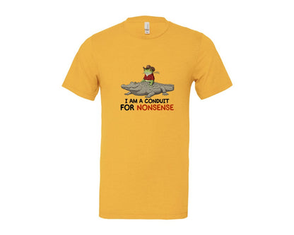 brand:Bella Canvas|color:Heather Yellow Gold|I Am A Conduit For Nonsense Frog And All Graphic T-Shirt