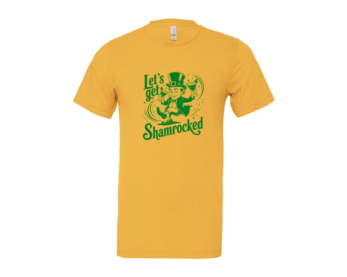 brand:Bella Canvas|color:Heather Yellow Gold|Lets Get Shamrocked Design 7 Graphic T-Shirt