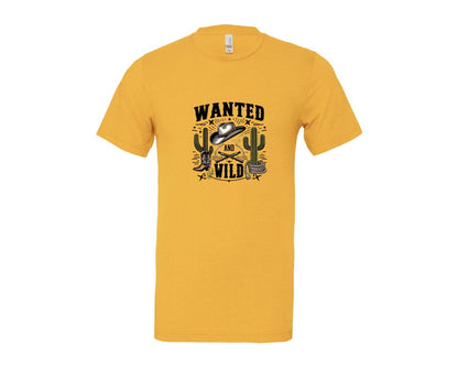 brand:Bella Canvas|color:Heather Yellow Gold|Western Wanted And Wild T Shirt Graphic T-Shirt