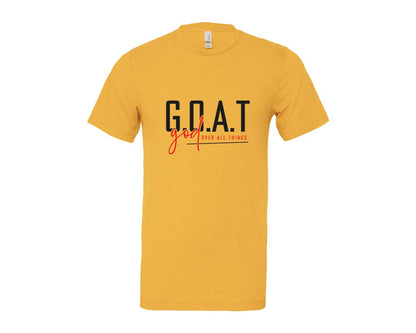 brand:Bella Canvas|color:Heather Yellow Gold|God Over All Things Shirt Design Graphic T-Shirt