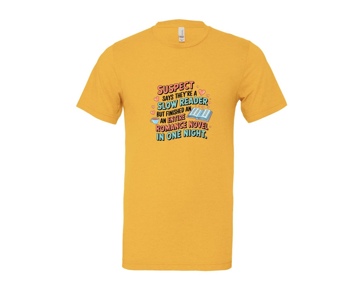 brand:Bella Canvas|color:Heather Yellow Gold|Suspect Claims Reading Lover Bookish 2 Graphic T-Shirt