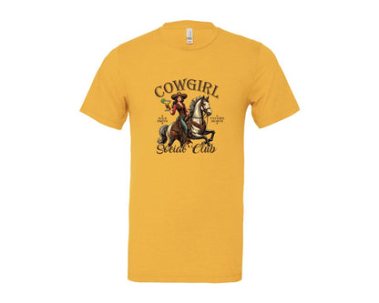 brand:Bella Canvas|color:Heather Yellow Gold|Cowgirl Social Club Cowgirl Graphic T-Shirt