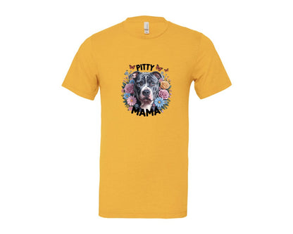 brand:Bella Canvas|color:Heather Yellow Gold|Pitty Mama Cute Pitbull Dog 2 Graphic T-Shirt