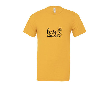 brand:Bella Canvas|color:Heather Yellow Gold|Love Grows Here 133 Graphic T-Shirt