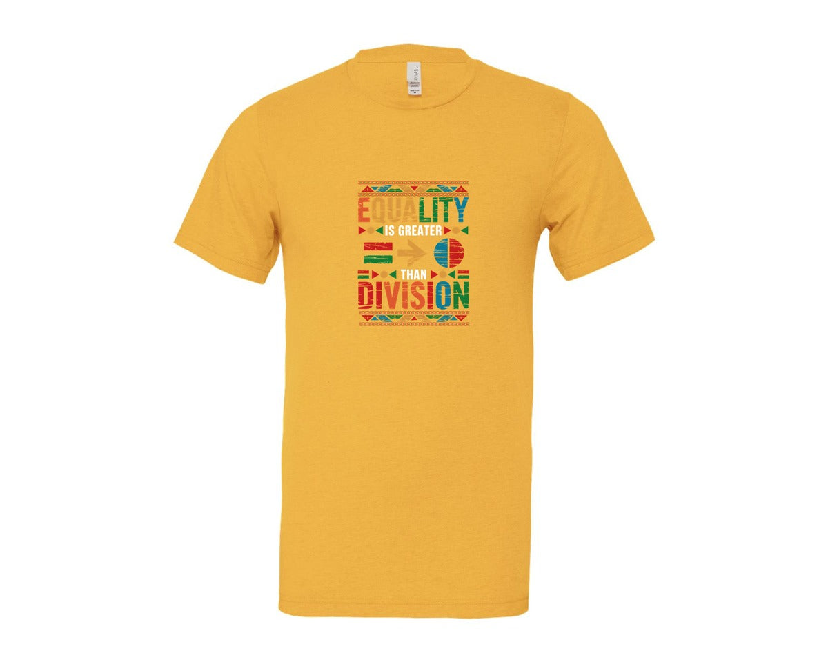 brand:Bella Canvas|color:Heather Yellow Gold|Equality Is Greater Than Division 6 Graphic T-Shirt