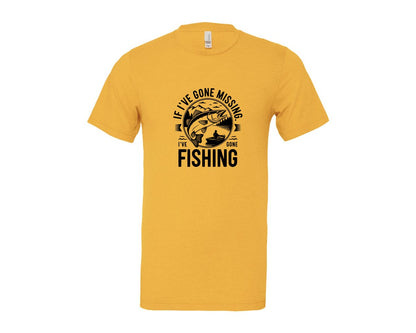 brand:Bella Canvas|color:Heather Yellow Gold|If Ive Gone Missing Ive Gone Fishing T Graphic T-Shirt
