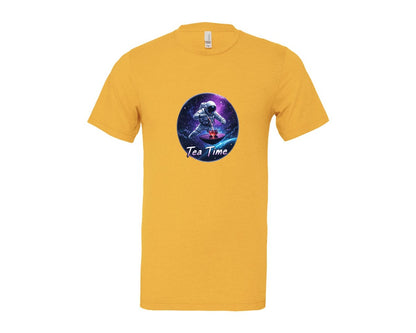 brand:Bella Canvas|color:Heather Yellow Gold|Astronaut Tea Time In Space T Shirt Graphic T-Shirt