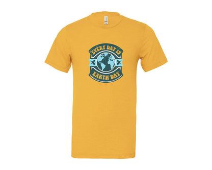 brand:Bella Canvas|color:Heather Yellow Gold|Everyday Is Earth Day Graphic T-Shirt