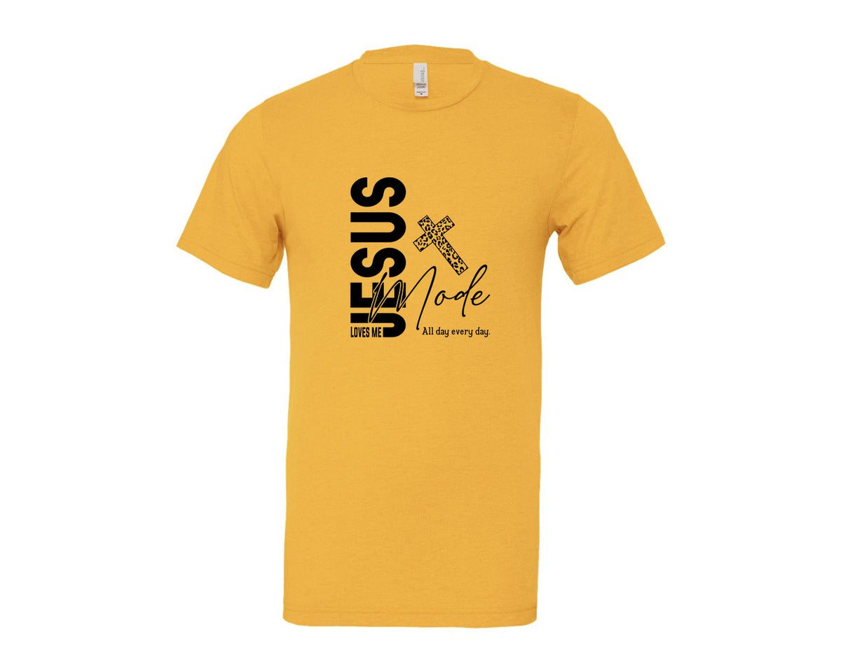 brand:Bella Canvas|color:Heather Yellow Gold|Jesus Loves Me Love Like Jesus Graphic T-Shirt
