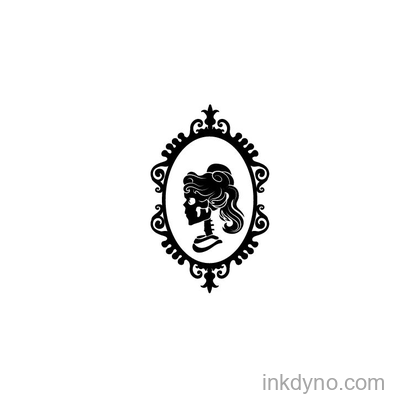 Vintage Silhouette Lady In Ornate Frame Design — DTF Transfer