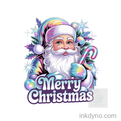 iridescent Santa Christmas,Merry Christmas