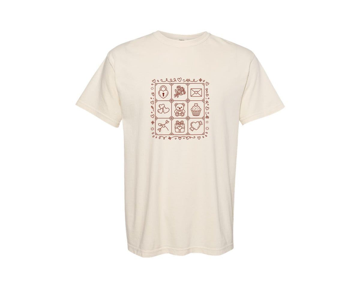 brand:Comfort Colors|color:Ivory|Valentines Design Graphic T-Shirt