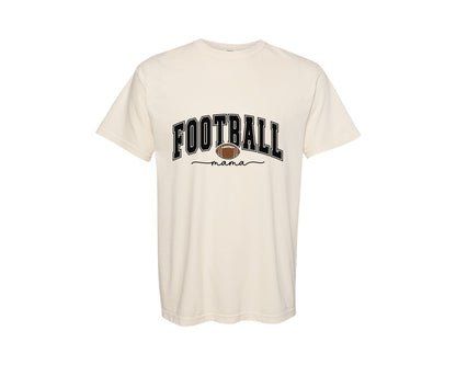 brand:Comfort Colors|color:Ivory|Football Mama Retro Varsity Mom Graphic T-Shirt