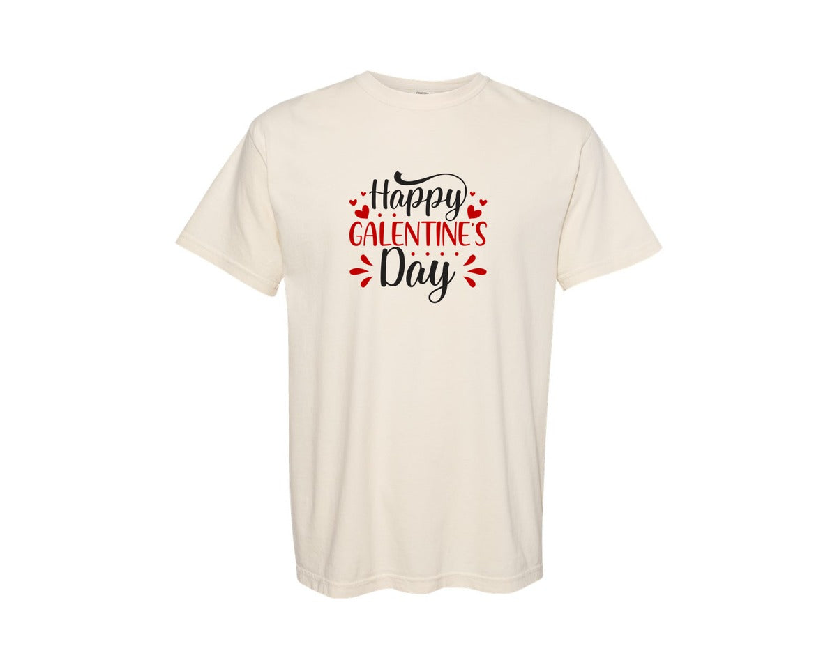 brand:Comfort Colors|color:Ivory|Happy Galentines Day 4 Graphic T-Shirt