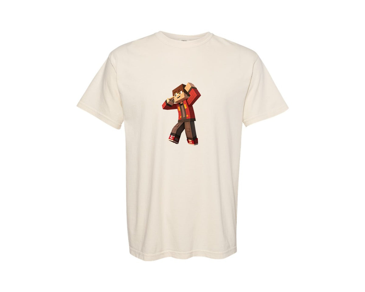 brand:Comfort Colors|color:Ivory|Minecraft Boy Dabbing Fall 10 Graphic T-Shirt