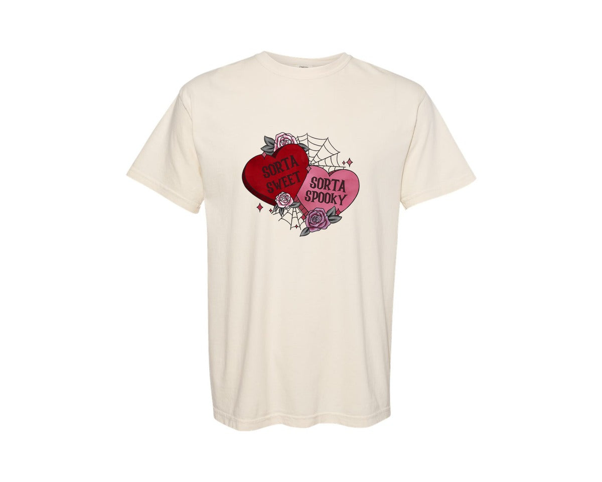 brand:Comfort Colors|color:Ivory|Spooky Gothic Valentines Day Graphic T-Shirt