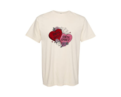 brand:Comfort Colors|color:Ivory|Spooky Gothic Valentines Day Graphic T-Shirt