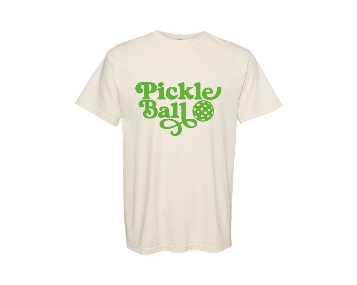 brand:Comfort Colors|color:Ivory|Pickleball Retro Classic Design Graphic T-Shirt