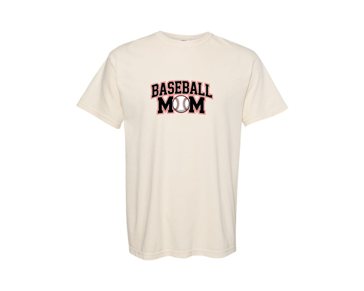 brand:Comfort Colors|color:Ivory|Baseball Mom Sports Mom T Shirt Graphic T-Shirt