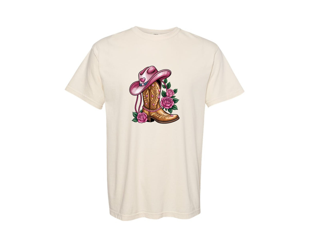 brand:Comfort Colors|color:Ivory|Rhinestone Mosaic Western Valentine Graphic T-Shirt
