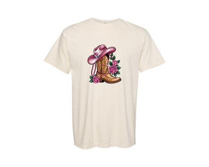 brand:Comfort Colors|color:Ivory|Rhinestone Mosaic Western Valentine Graphic T-Shirt