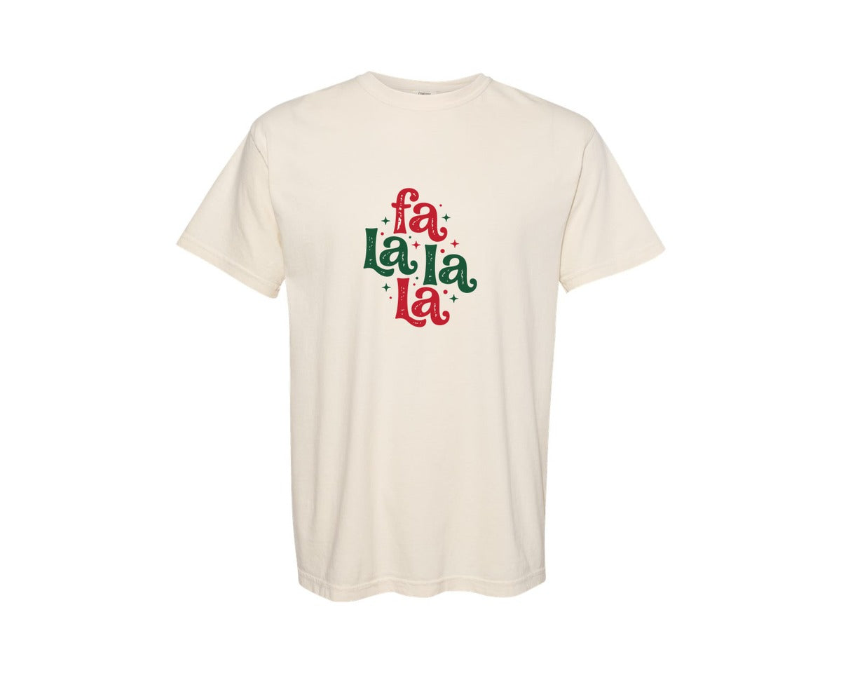 brand:Comfort Colors|color:Ivory|Funny Christmas Fa La La La 2 Graphic T-Shirt
