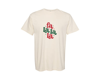 brand:Comfort Colors|color:Ivory|Funny Christmas Fa La La La 2 Graphic T-Shirt