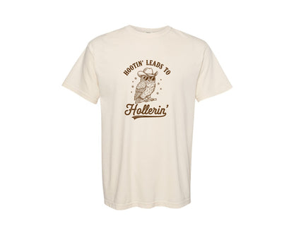 brand:Comfort Colors|color:Ivory|Hootin Leads To Hollerin 3 Graphic T-Shirt