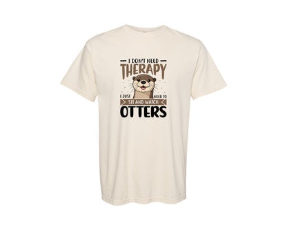 brand:Comfort Colors|color:Ivory|Funny Otter Therapy T Shirt Design Graphic T-Shirt
