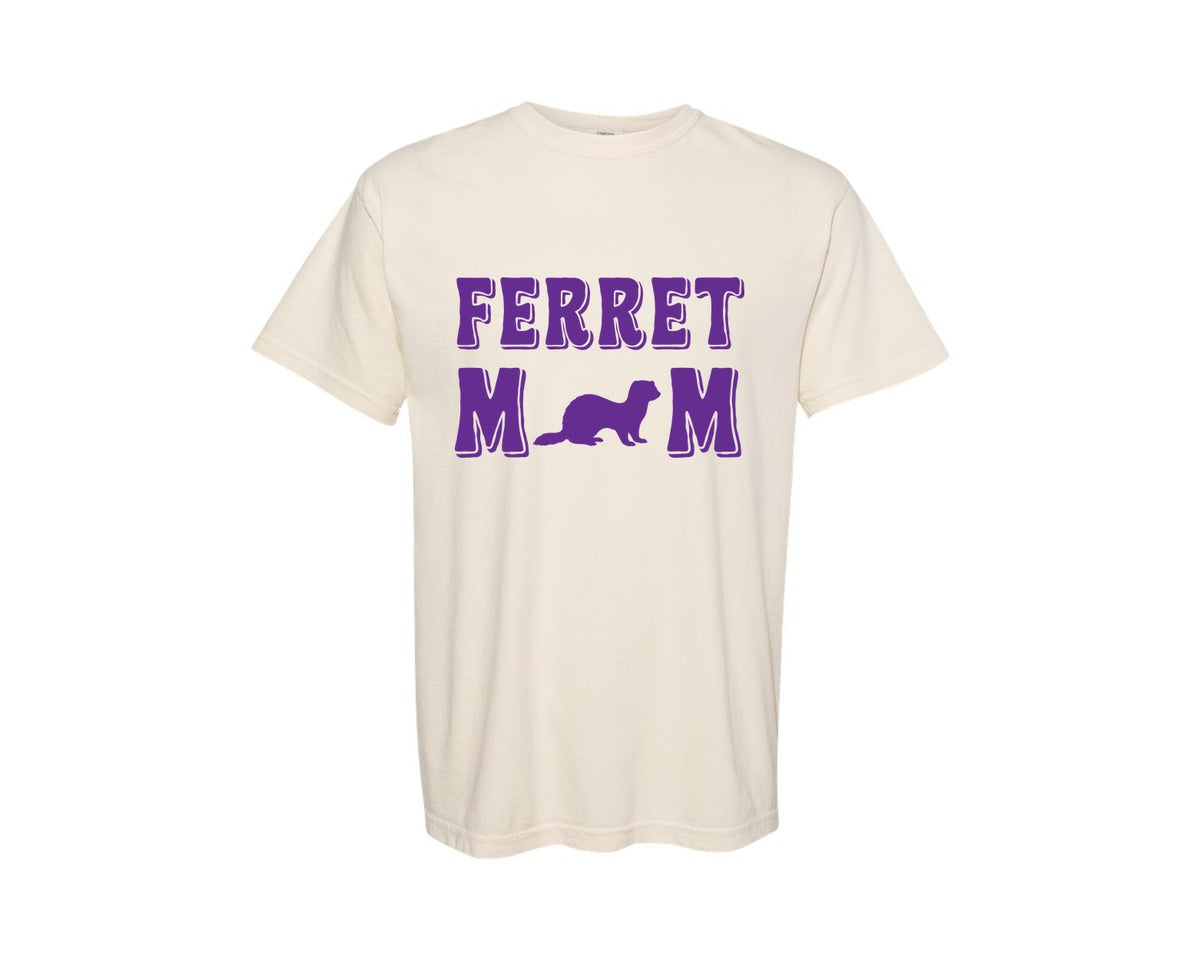 brand:Comfort Colors|color:Ivory|Ferret Mom T Shirt Design Vector Graphic T-Shirt