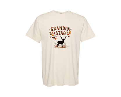 brand:Comfort Colors|color:Ivory|Grandpa Stag Autumn Woodland T Shirt Graphic T-Shirt
