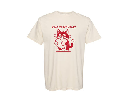 brand:Comfort Colors|color:Ivory|Valentine Love Cat Graphic T-Shirt