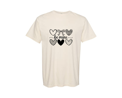 brand:Comfort Colors|color:Ivory|Be Mine Valentine Coquette Graphic T-Shirt