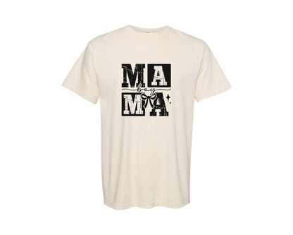 brand:Comfort Colors|color:Ivory|Boy Mama Checkered Coquette Bow Graphic T-Shirt