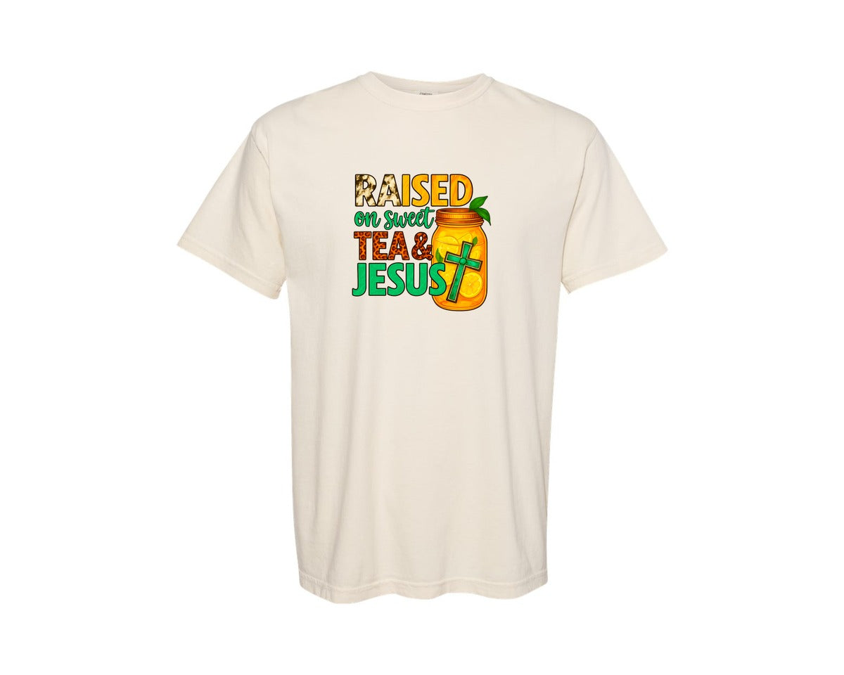 brand:Comfort Colors|color:Ivory|Raised On Sweet Tea And Summer T Shirt Graphic T-Shirt