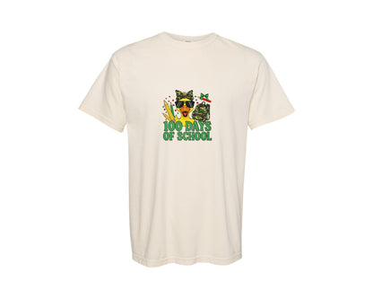 brand:Comfort Colors|color:Ivory|100 Days Of School Duck Graphic T-Shirt