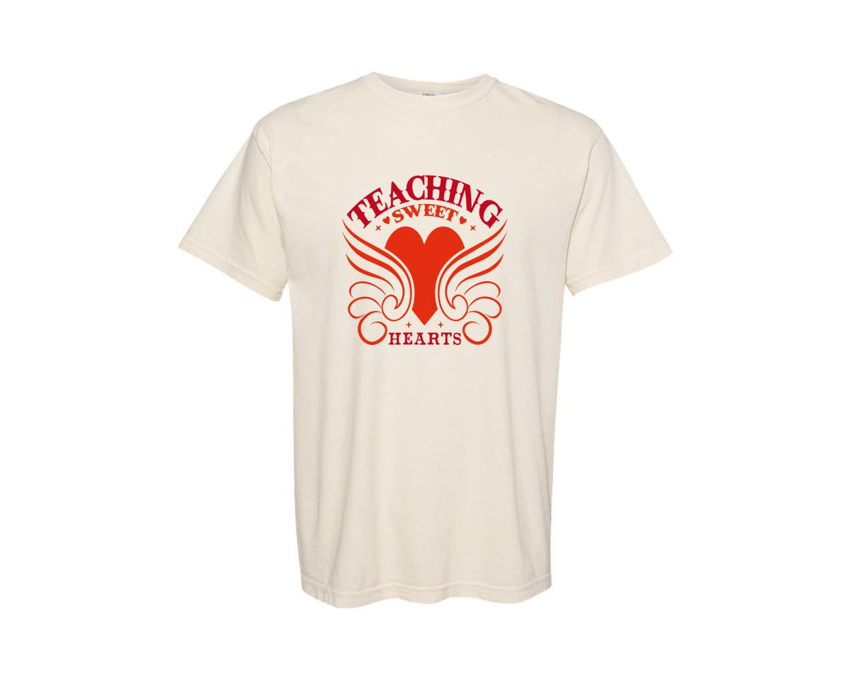 brand:Comfort Colors|color:Ivory|Valentines Day Teacher Sweatshirt 7 Graphic T-Shirt