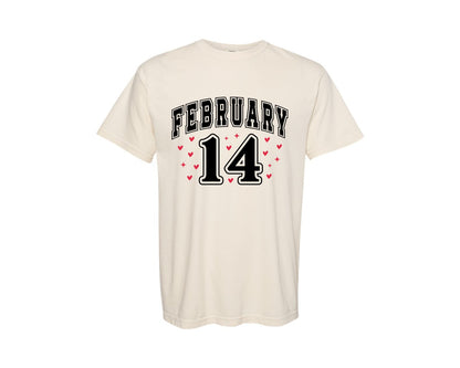 brand:Comfort Colors|color:Ivory|February 14 Valentines Day Graphic T-Shirt