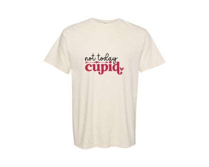brand:Comfort Colors|color:Ivory|Not Today Cupid Valentines Day Graphic T-Shirt