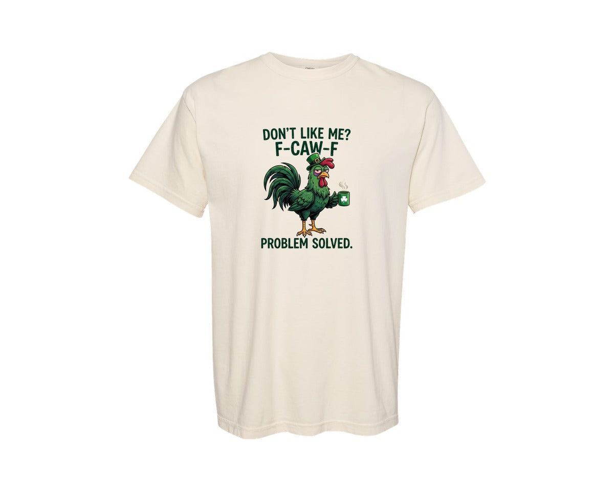 brand:Comfort Colors|color:Ivory|Funny St Patricks Chicken Coffee Graphic T-Shirt